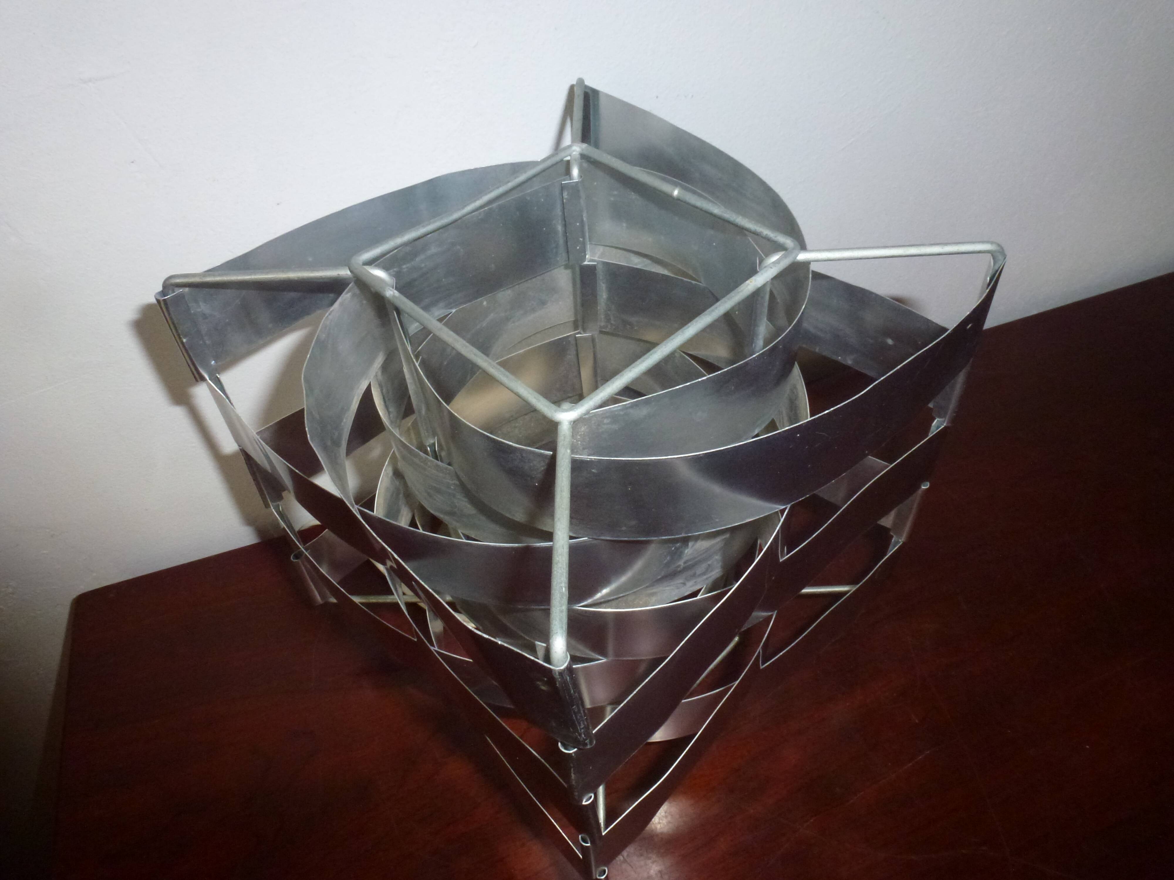 Uranus lamp by Max Sauze, aluminum creation from the 70s