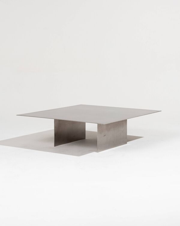Table basse ''06'' en métal brossé