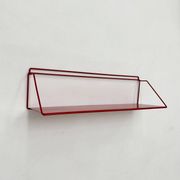 Vintage red metal wall unit book shelf , 1970s