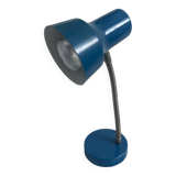 Vintage blue desk lamp, 1970s, flexible chrome metal