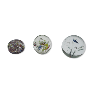 3 boules sulfures verre année