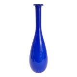 Large bottle vase in bright blue opaline.