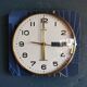 Square silent vintage wall pendulum clock "Romatic golden blue"