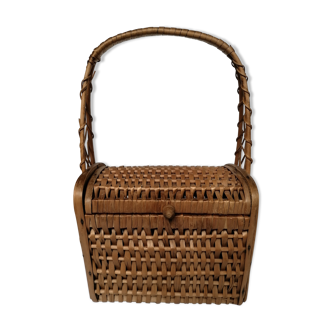 Braided rattan basket