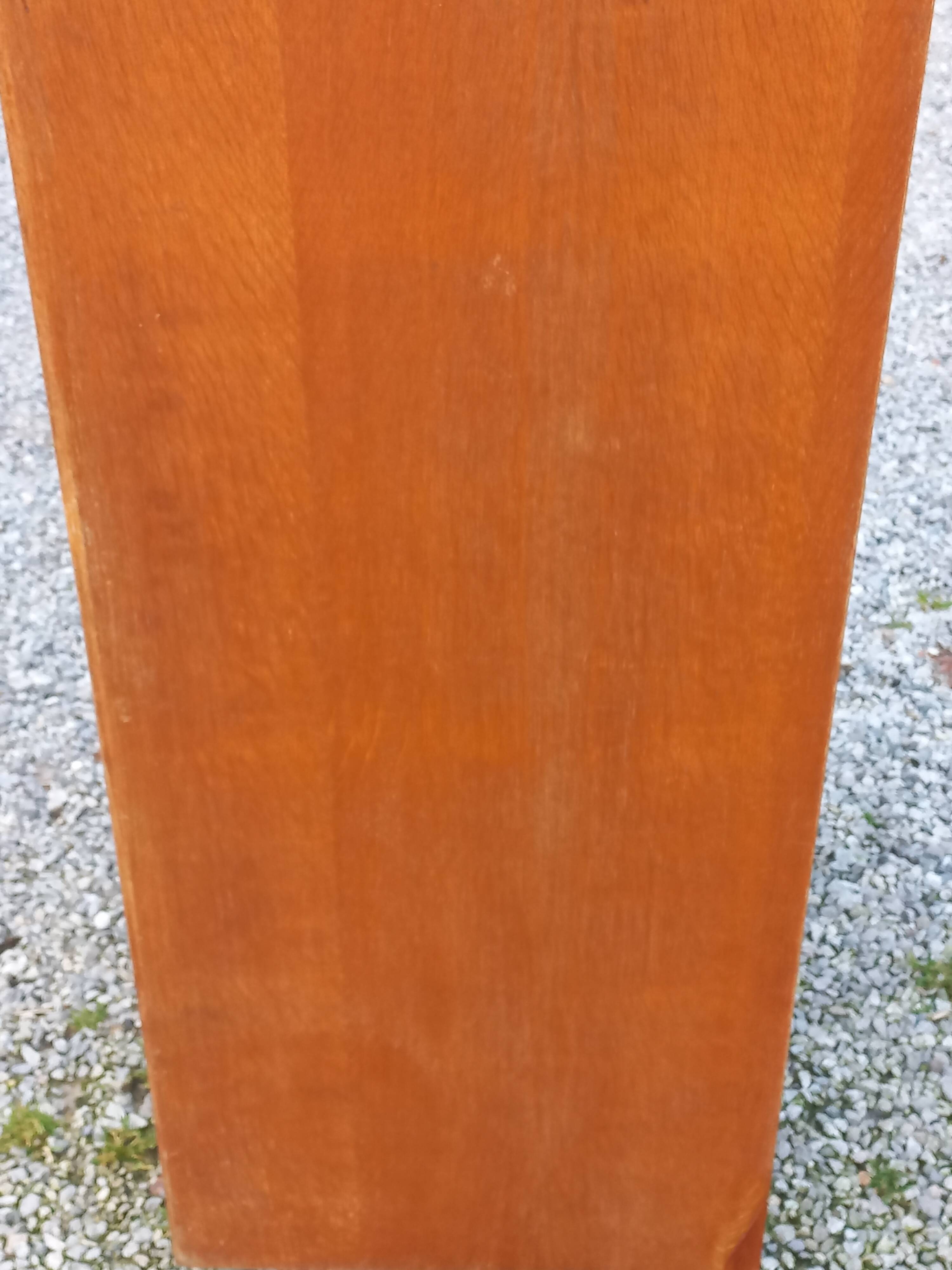 Vintage oak wardrobe with metal legs from the 1950s.