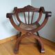 Armchair Curule Dagobert wood and rattan canning