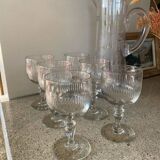 6 verres à vin verre ciselé