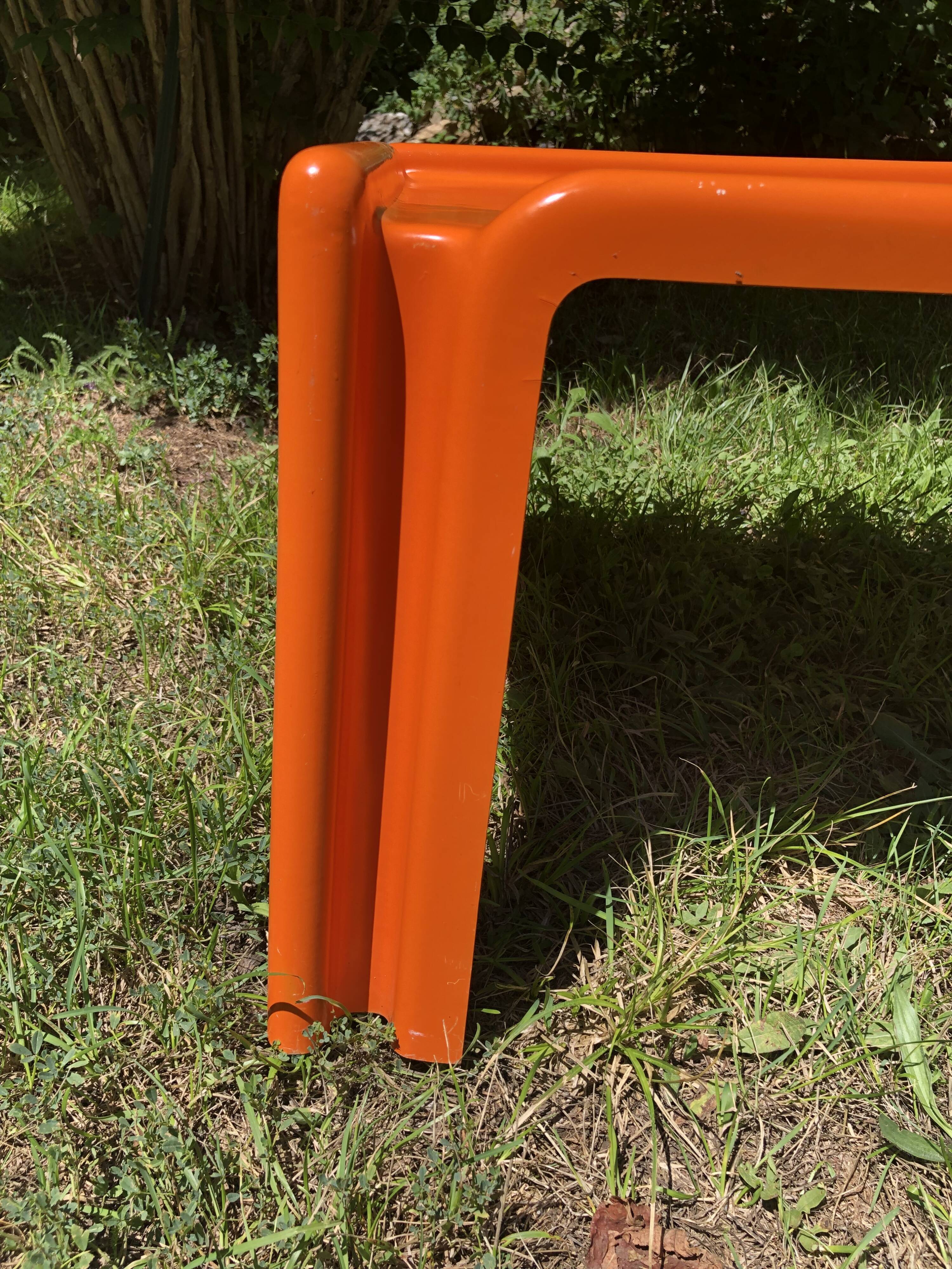 Orange fiberglass coffee table