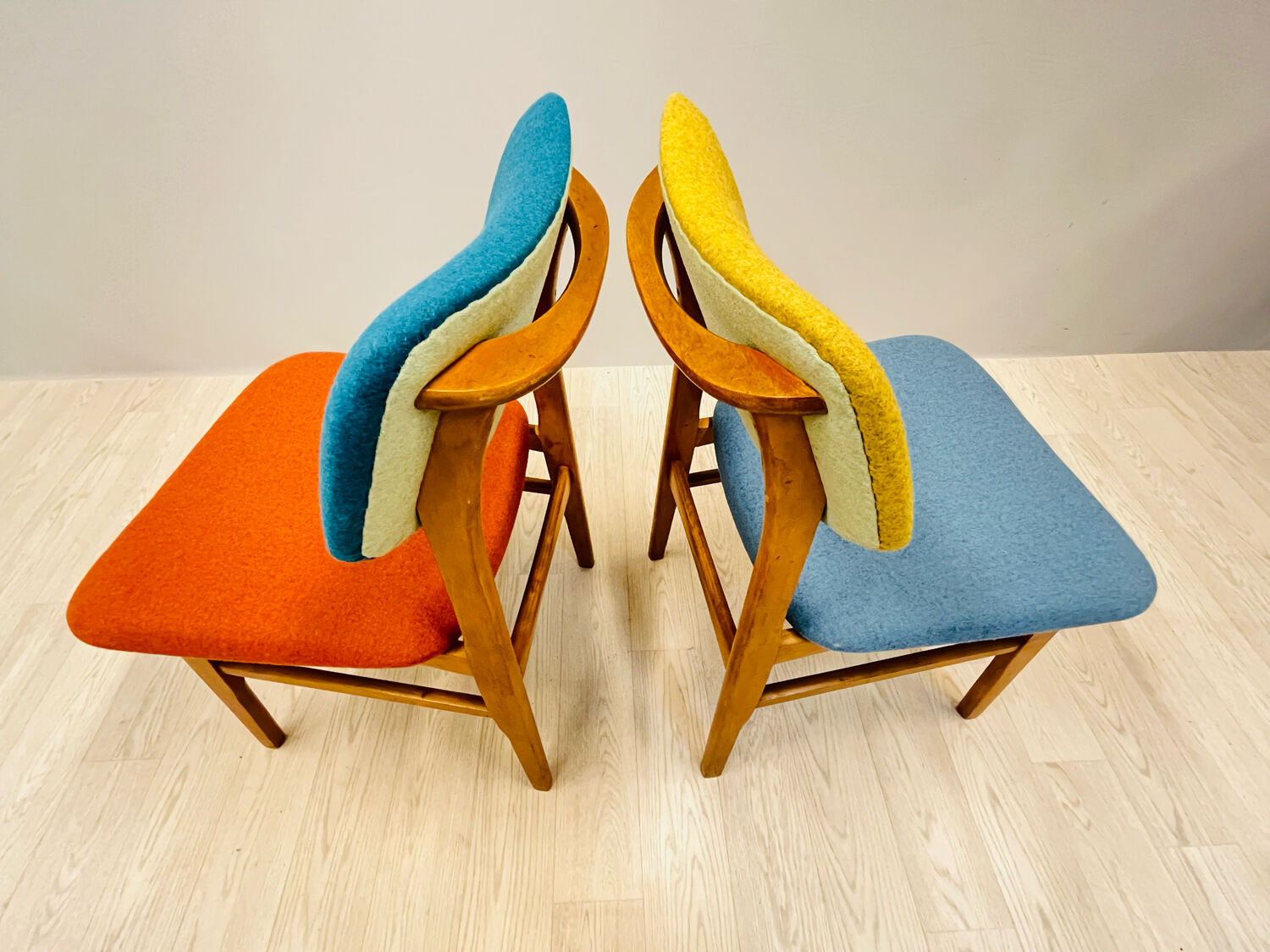 Four middle century chairs