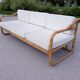 Sofa bench 3-seater vintage rattan