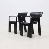 Set of 2 Strip Dining Chairs by Gijs Bakker for Castelijn 1970s