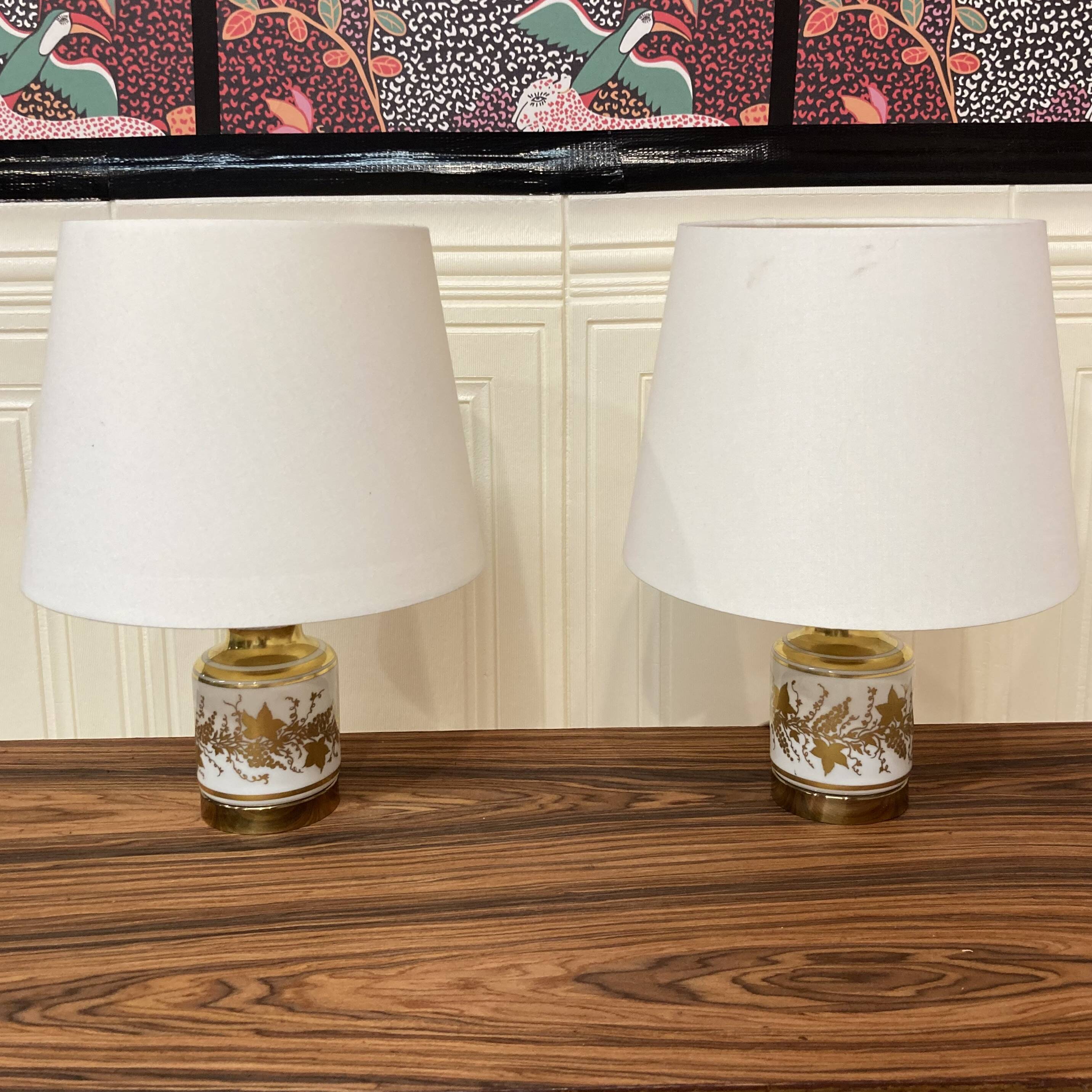 Pair of ceramic lamps "1950s scandinavian design".