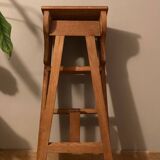 Solid wood stepladder with 4 levels, 20th century, mortise-tenon mountings