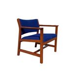 Fauteuil bleu sarcelle de Borge Mogensen mod BM74