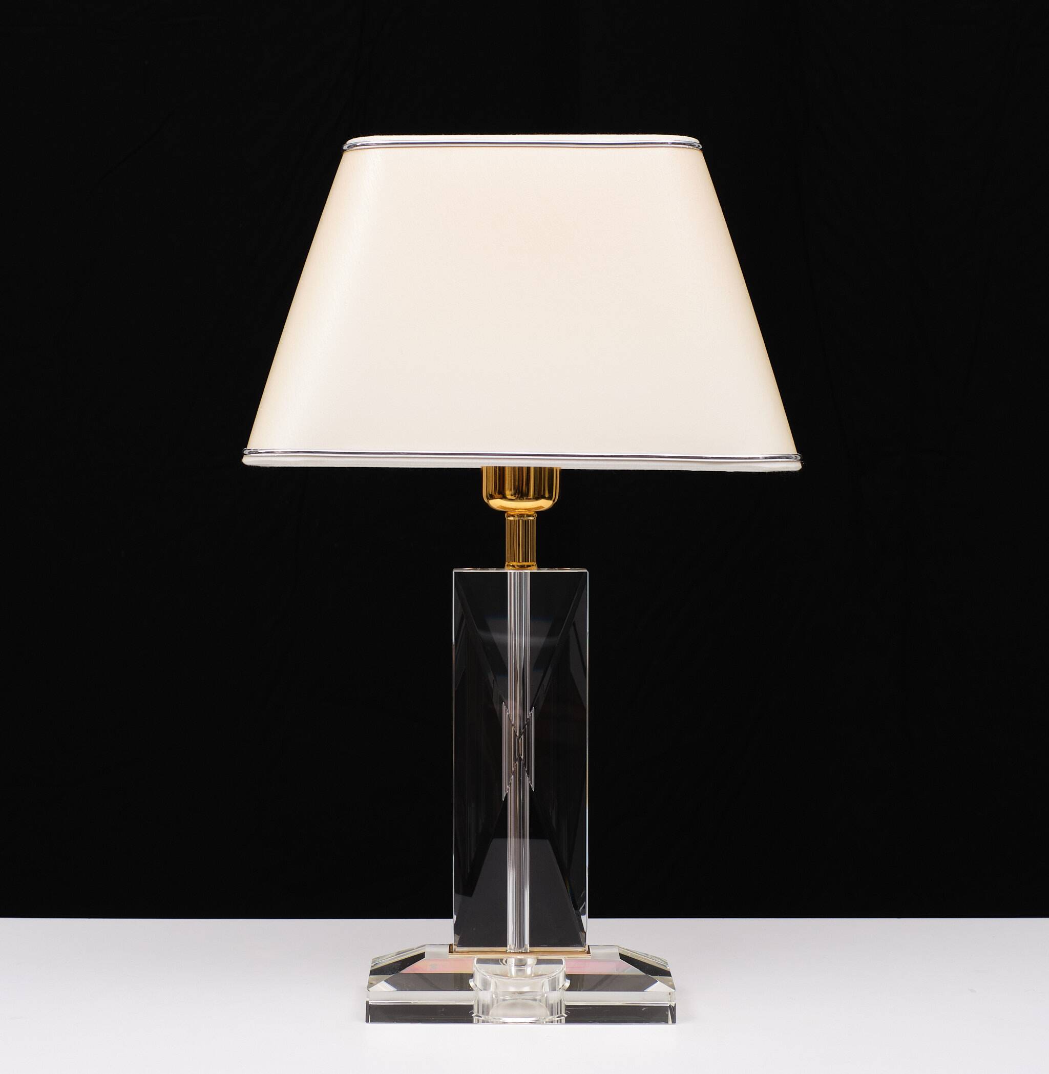Lampe de table en cristal Hollywood Regency Allemagne années 1970