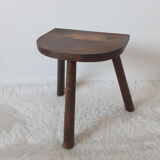 Vintage milking stool , wooden, tripod , 50s