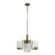 Czechoslovak Art Deco Chandelier in Brass and Chrome with Opaline Glass, 1930s