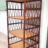 Vintage rattan bookcase shelf