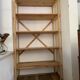 Vintage beige pine high bookshelf - Open shelf Hungary, 1980s