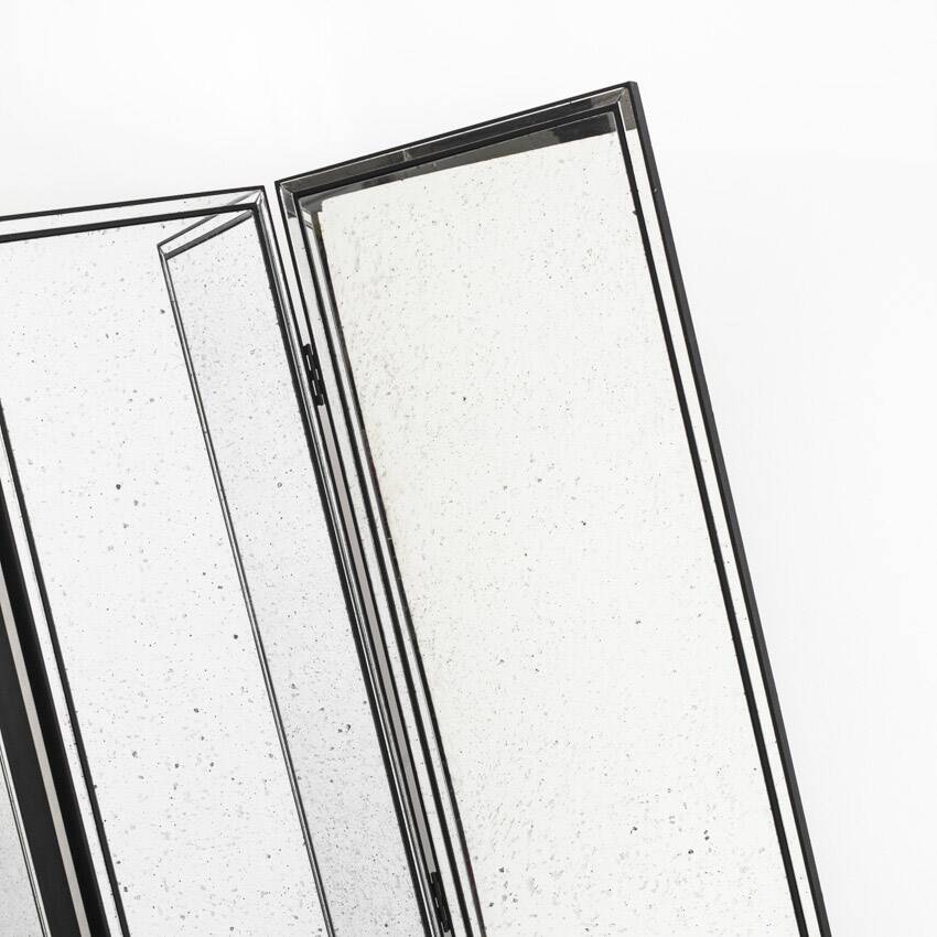 Wooden screens and aged mirror. Three units that can be connected to each other.