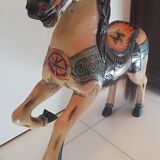 Wooden merry-go-round horse or fairground carousel