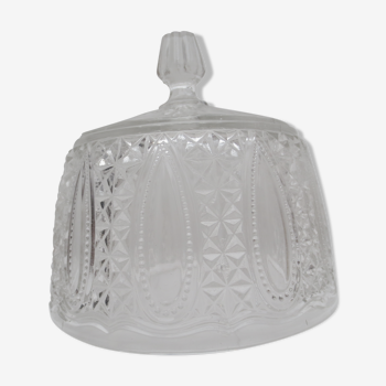 Bell with cakes in transparent molded glass pretty décor