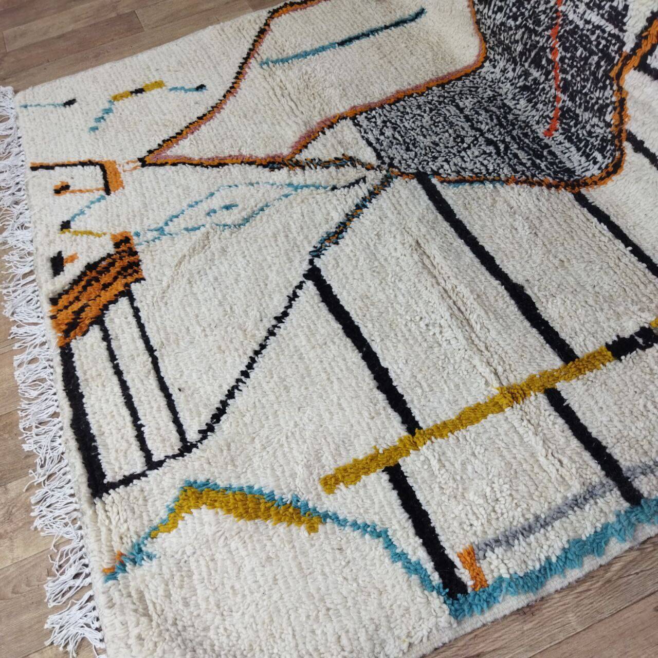 Handmade wool Berber rug 309X200 cm