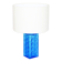 Vintage 1960s table lamp in azure blue pressed glass for Orref.