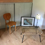 Coffee table, glass magazine holders