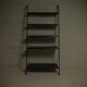 Postmodern freestanding perforated steel shelving unit 1980s