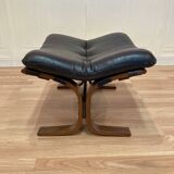 Leather ottoman "Scandinavian design" 1960