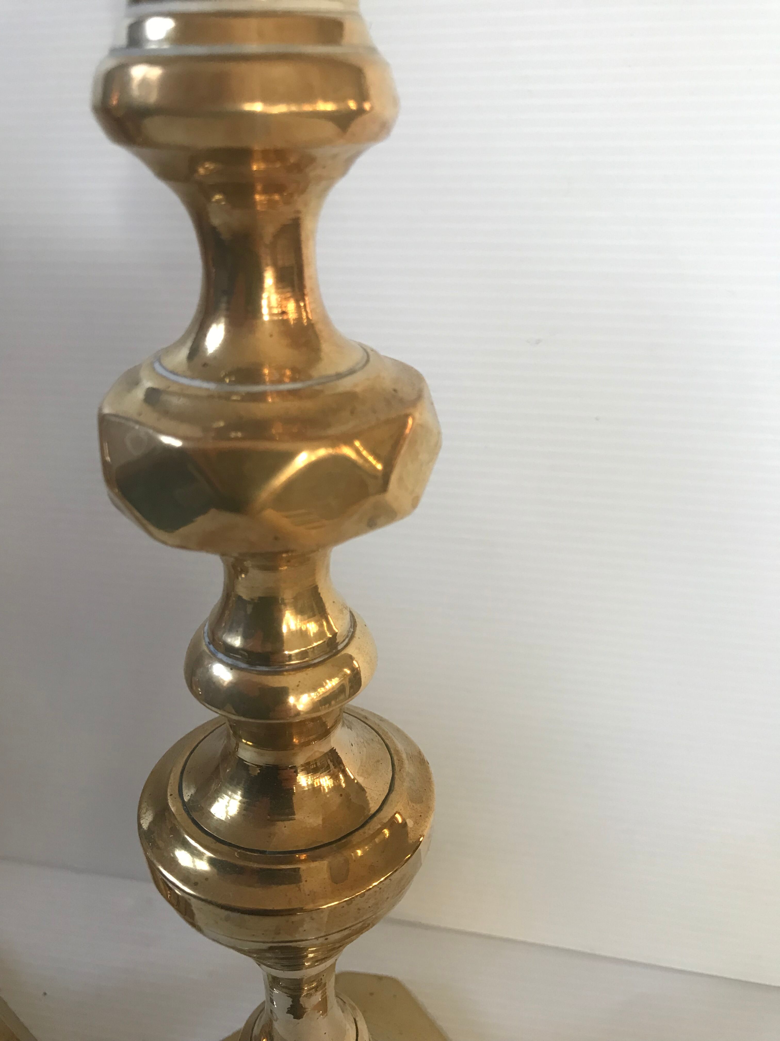 Pair of Victorian candle holders in gilded bronze