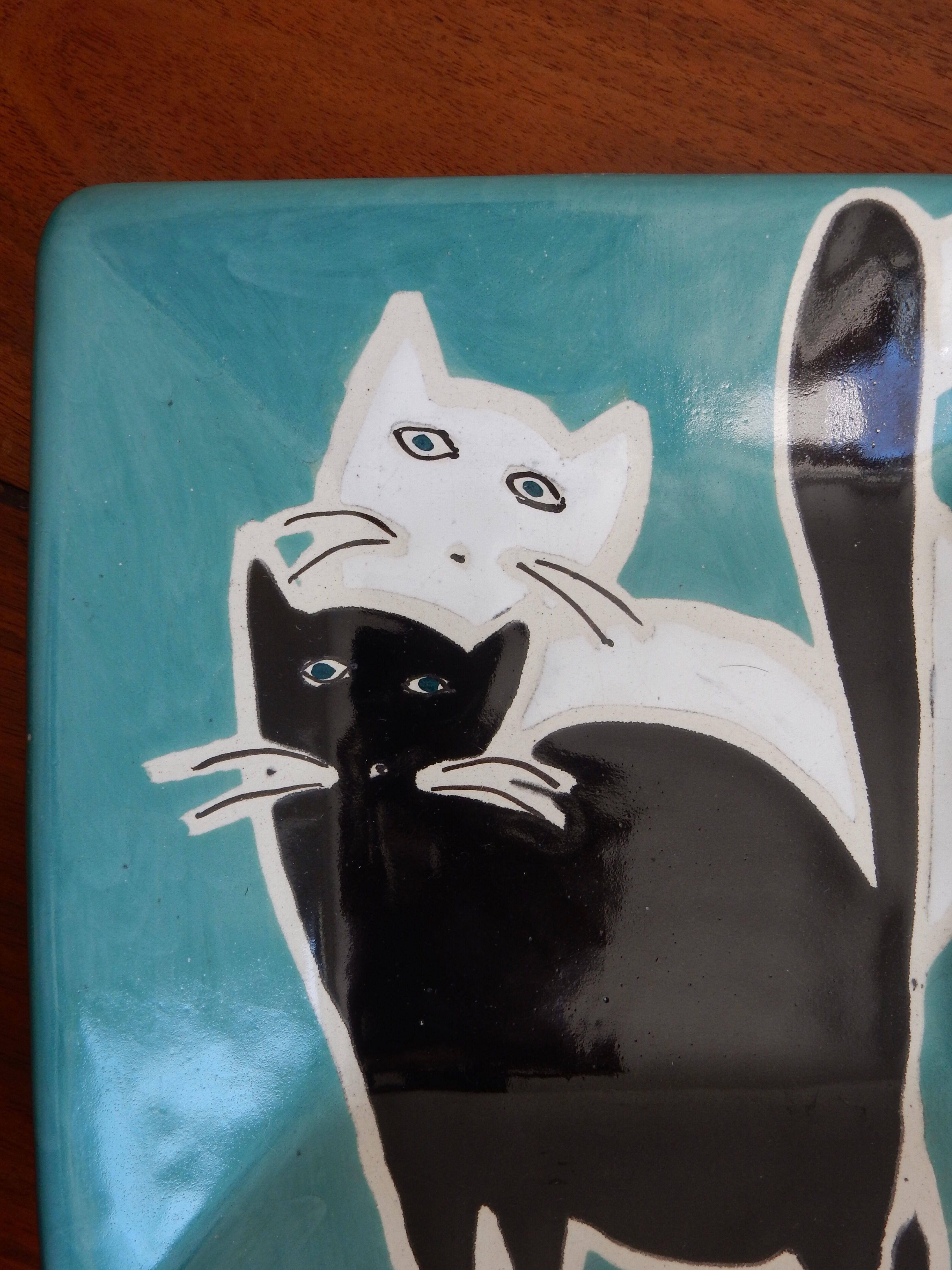 Plate ceramic cats Olaria Nova Lagos