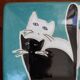 Plate ceramic cats Olaria Nova Lagos
