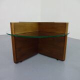Italian rosewood and glass coffee table, 1960s