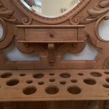 Coat rack and umbrella in carved oak XX century