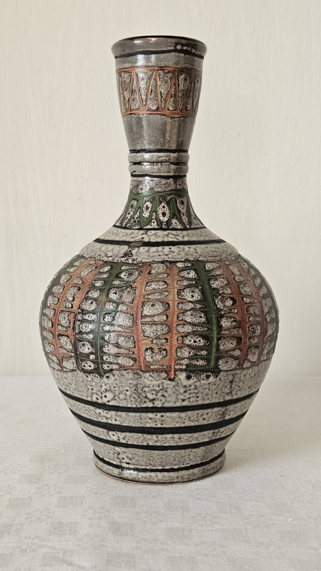 Textured ceramic art vase 1960