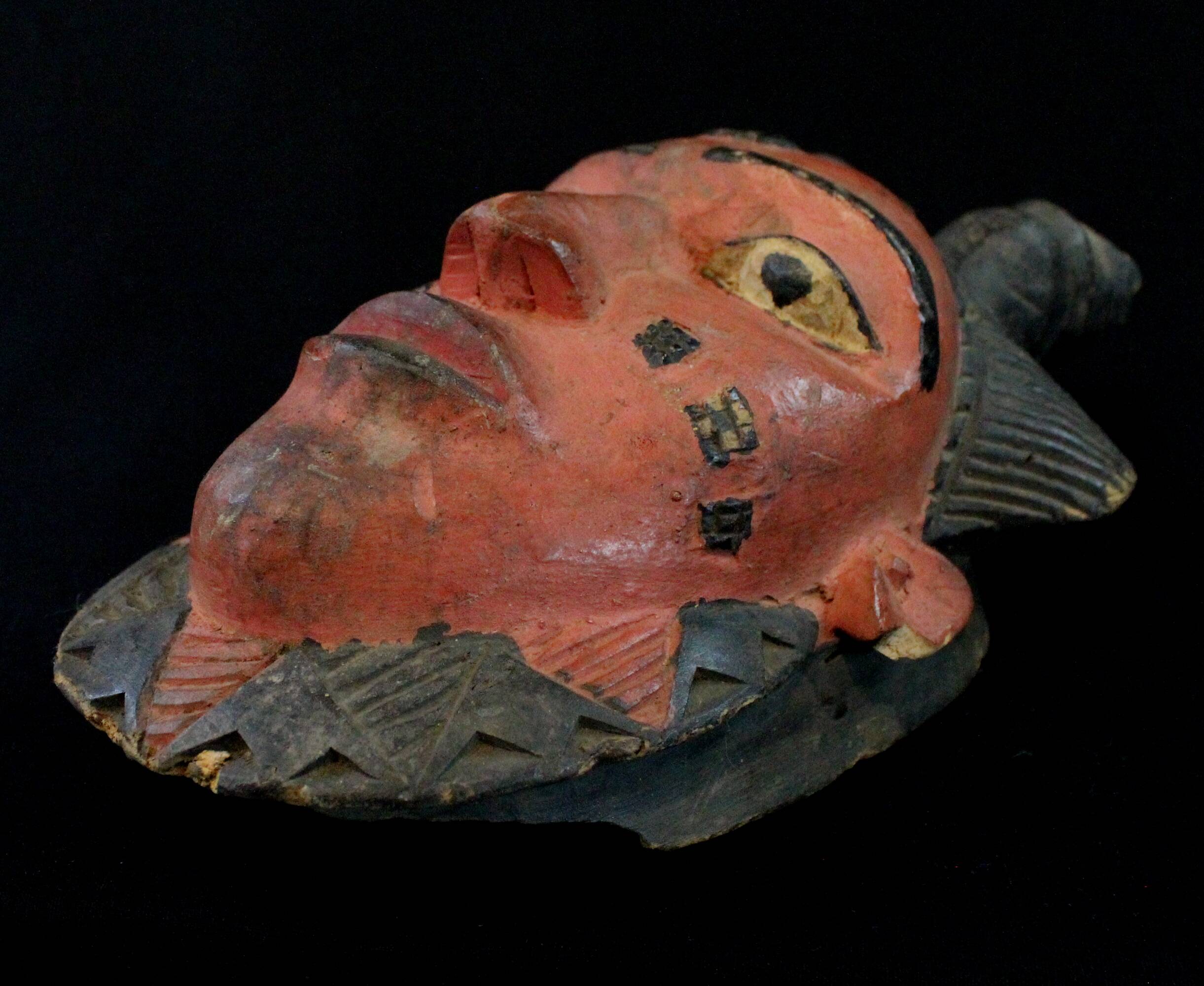 Art Africain - Authentique Masque Passeport de Protection Baoulé - 27 cm