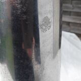 Orange and grey metal vase