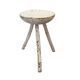 Antique French Milk Stool Painted White, early 1900s