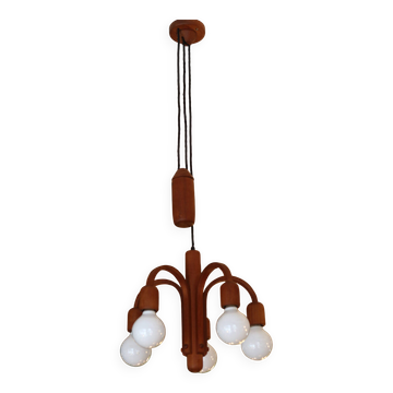 Lustre danois Domus à contrepoids en teck des années 60