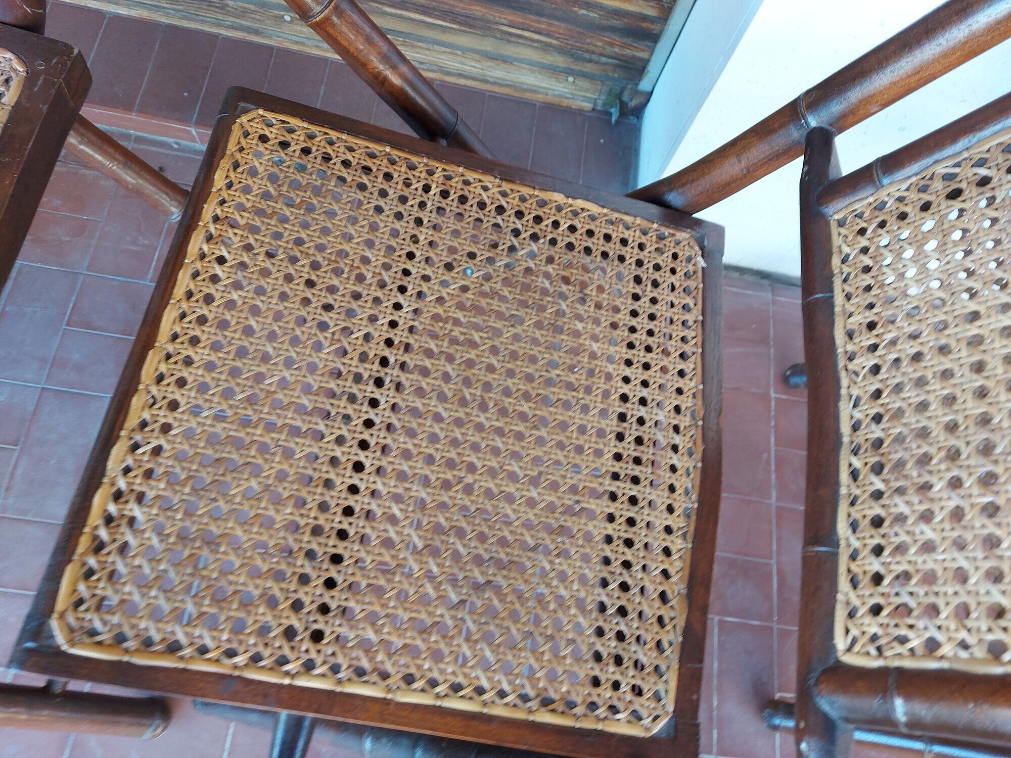 Set of 4 folding chairs old colonial style