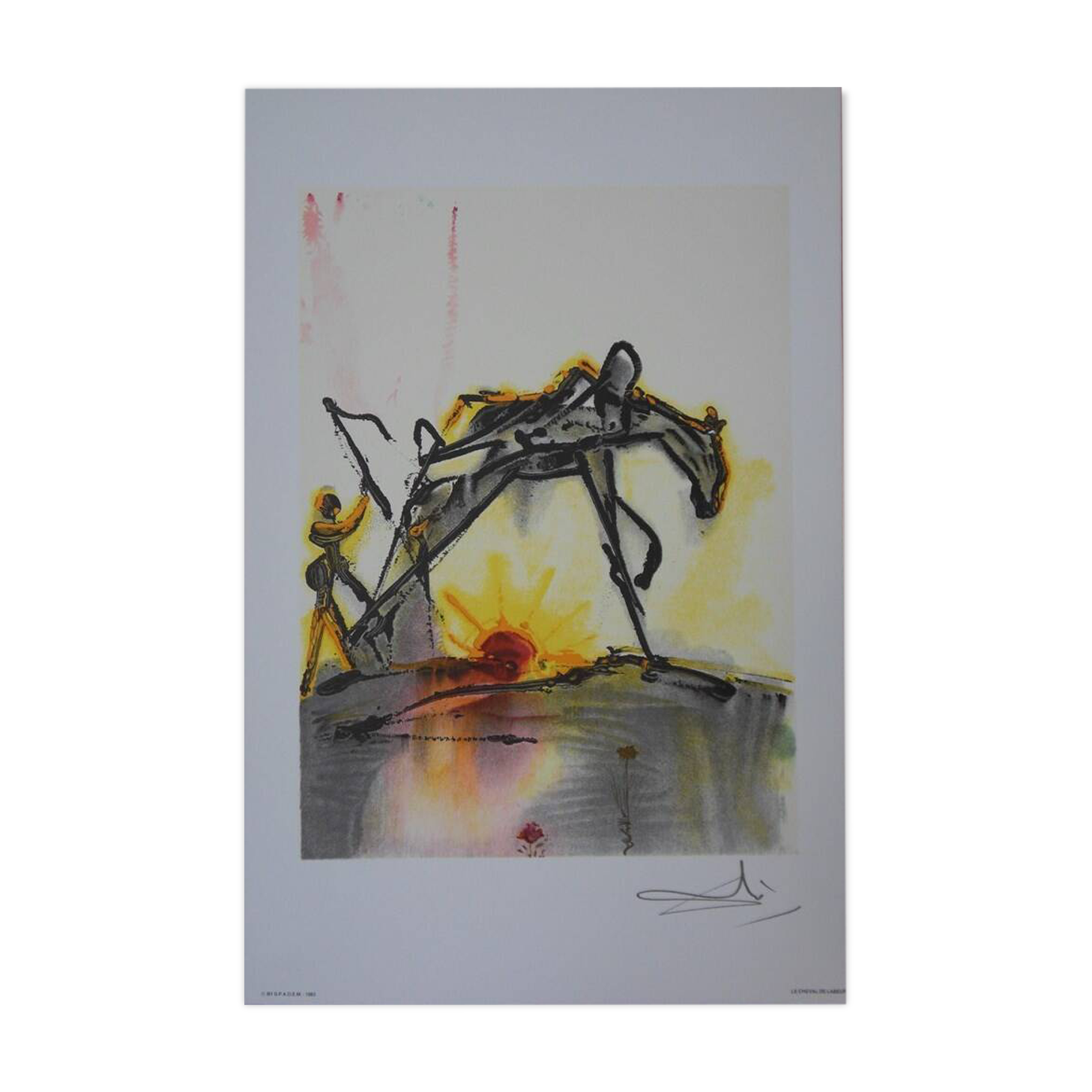 Salvador Dali: Horses, The Work Horse - Signed Lithograph