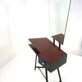 Coiffeuse années 50 en métal laqué noir et formica