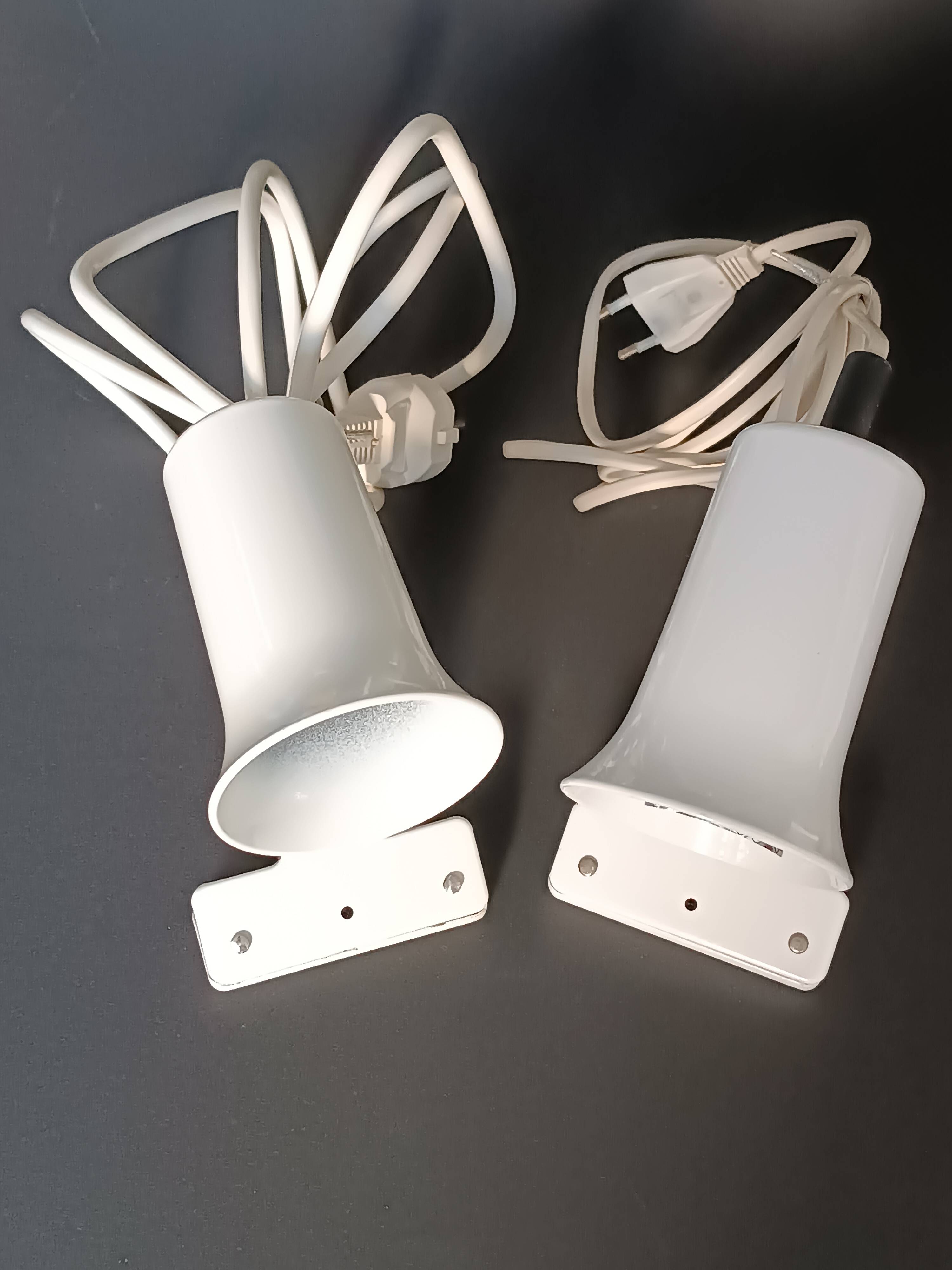 Two vintage Lita white metal clamp lamps