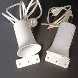Two vintage Lita white metal clamp lamps