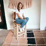 Natural leather bar stool