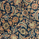Large Vintage Indian Kashmiri Carpet Blue Wool Living Room Rug- 280x385cm