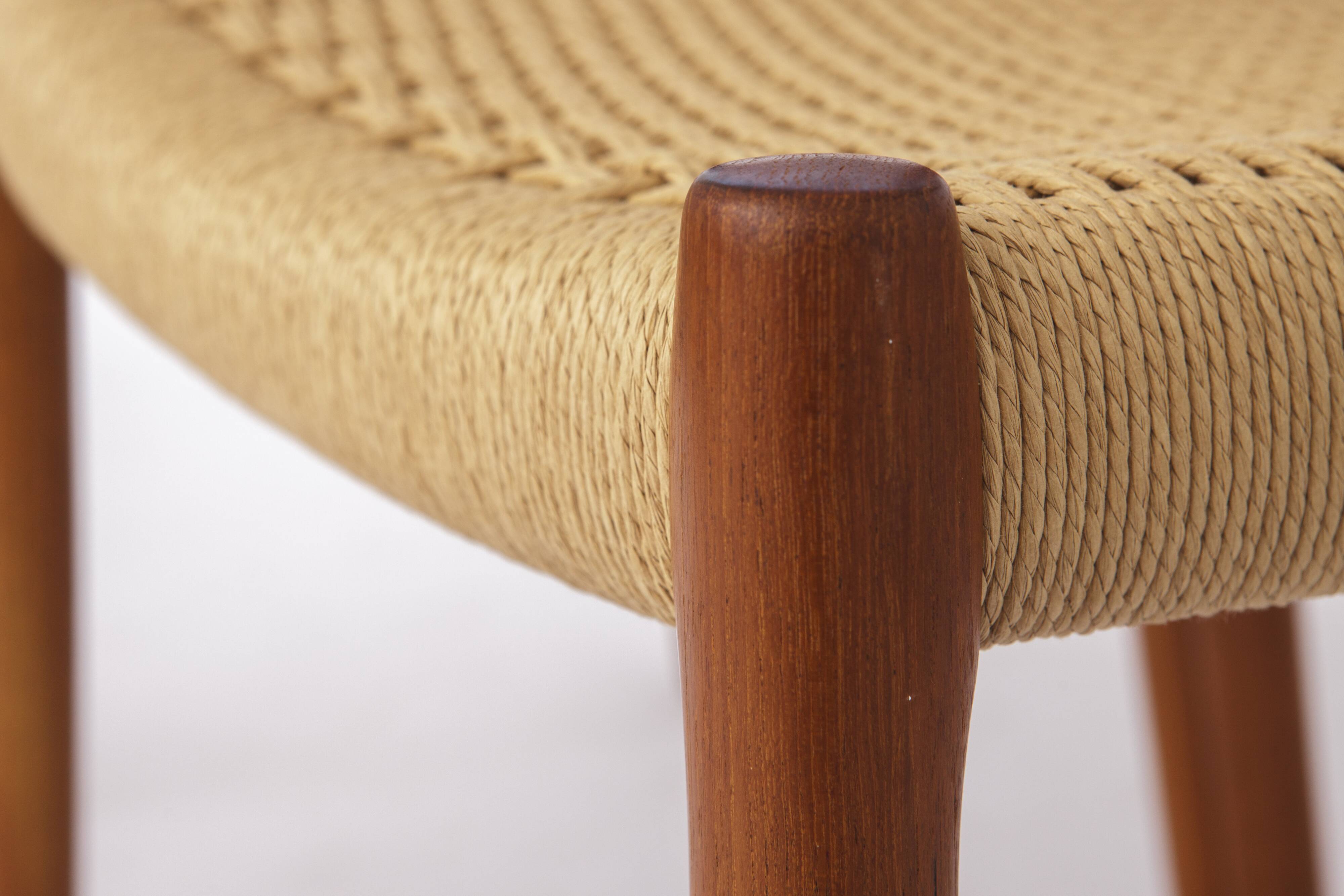 Set of 4 Niels Otto Møller Model 84 Chairs – Danish Teak & Paper Cord, 1970