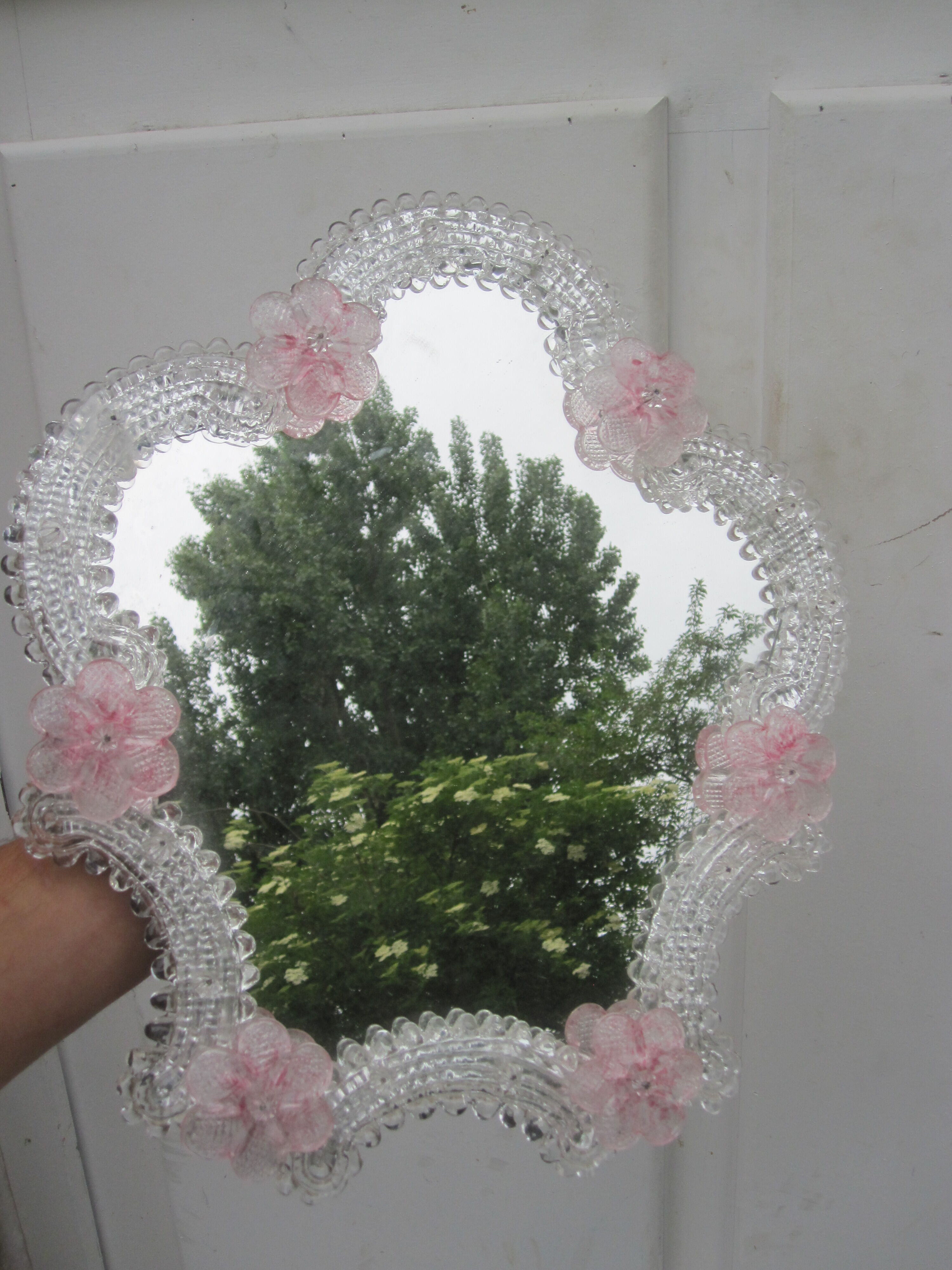 Venetian mirror flowers Murano 32x35cm